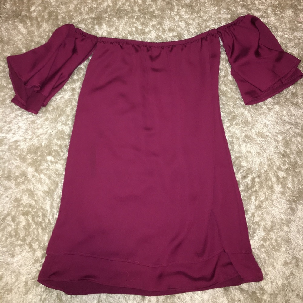 Maroon off the shoulder dress, never worn